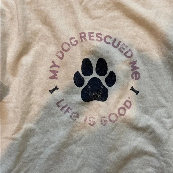 Life Is Good Cream Sweatshirt with Paw Print - Picture 3 of 3